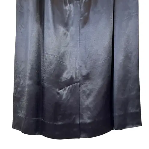 Vintage Halston Black Satin Pencil Skirt Size 8