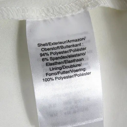 DKNY  White Wrap Dress Embroidered Hem Formal Midi Dress Sleeveless Size 8