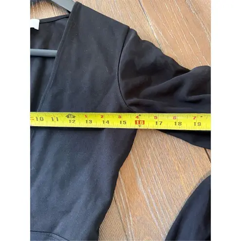 LPA Sheer Long Sleeve Deep V Bodysuit in Black Women’s Size Small