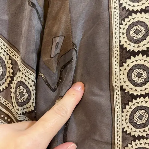 Renato Nucci Paris 100% Silk Geometric Tunic Button Down Blouse