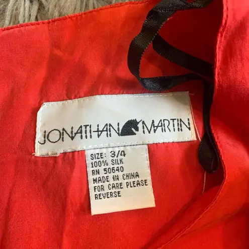 Jonathan Martin True vintage 1980s 100% silk Johnathan Martin red dress