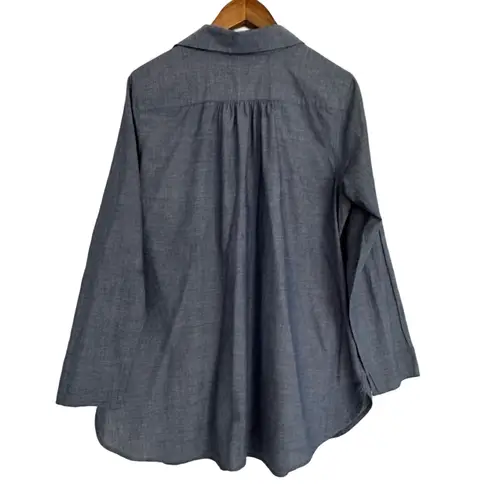 Andrea Jovine Women’s XL Oversized Chambray Long Sleeve Tunic with Pockets