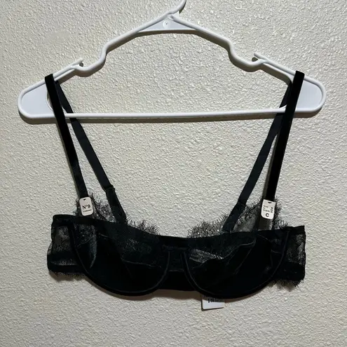 Etam Twist No9 Balconette Bra in anthracite gray black NEW 36C velvet lace Size undefined
