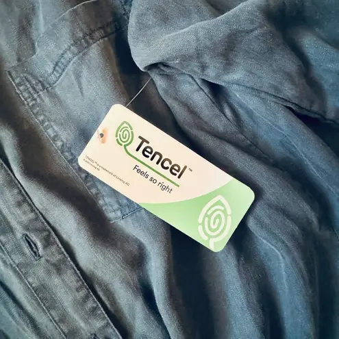 Dear John Women's Tencel Chambray Button Front Shirt Dress, Navy blue, Size XS