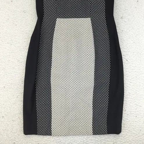 Yoana Baraschi Black White Polka Dot Sleeveless Dress Size 0 Fitted Career