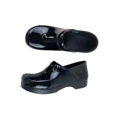 Dansko Black Patent Leather Comfort Clog Shoes Womens 10.5-11 Nurse Professional