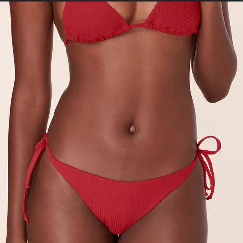 ANDIE String Bikini Set Ribbed Flame Red size XL NWT/NWOT