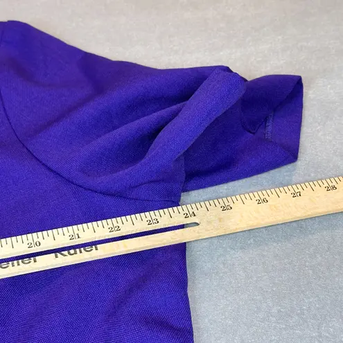 Vintage Karis Korner Blazer Womens 18W Purple Short Sleeve V Neck Button up Top