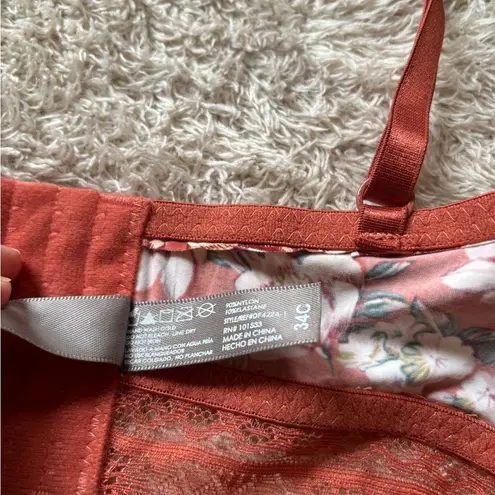 Daisy Fuentes Floral Lace Bralette in Rust 34C