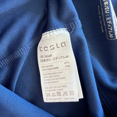 Tesla shorts size Small blue compression bike biker yoga