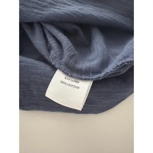 Bobi T shirt Shift Dress Womens Large Blue V Neck Soft Lounge Lagenlook Comfy