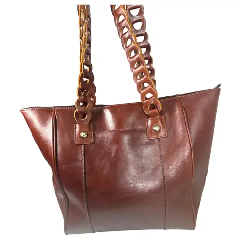 Patricia Nash Ivy Chain Link Vegetable Tanned British Tan Leather Bag Purse