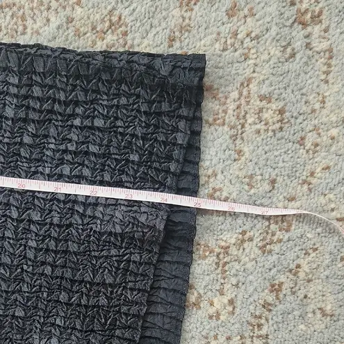 Vintage NICOLA Textured Popcorn Crinkle Pleated Tank Black Medium