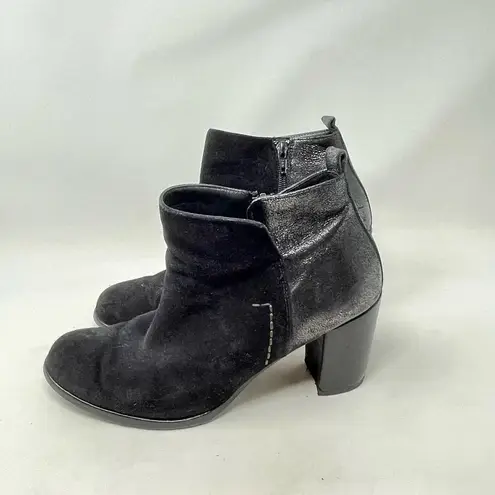 Paul Green Rockin Booties Black Suede Leather Metallic Size 7 / US 9.5