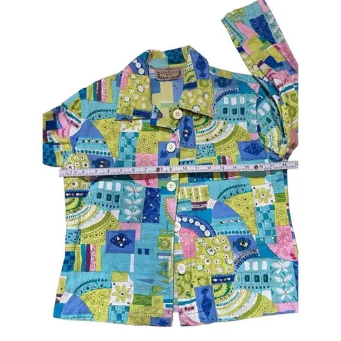 Life Style Petite Women's Boho Embellished Pastel Color Denim Jacket Small Blue Size undefined