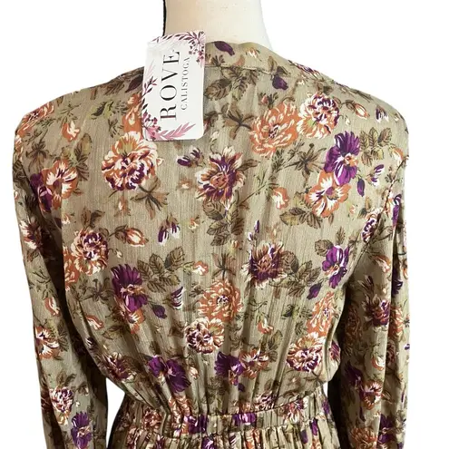 Sweet Lemon | NEW Women's Olive Green Orange Floral Festival Maxi Dress Sz M Size M