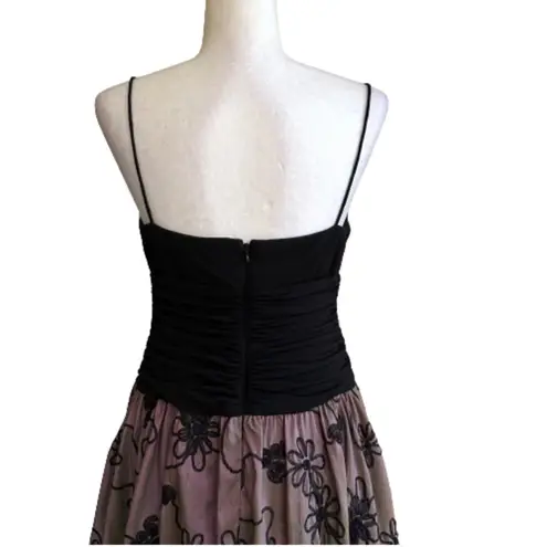 S.L. Fashions Dress Black Iridescent Pink Green Chiffon Party Cocktail Dress 10P