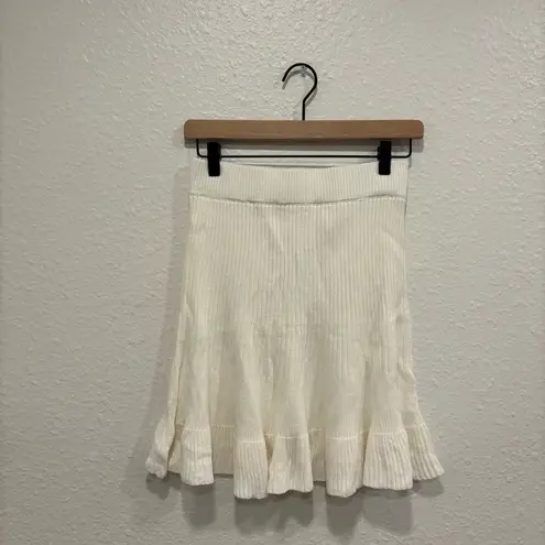 Free People NWT  solid gold white ribbed skirt