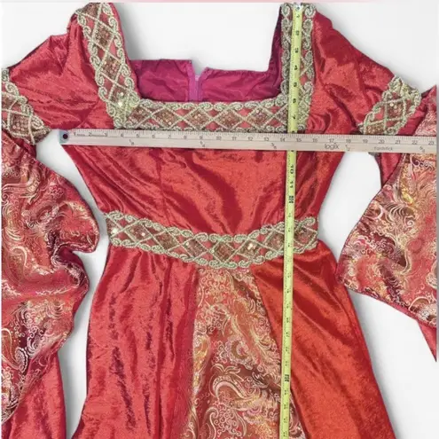 Velvet Renaissance theater costume in red/gold Red Size M