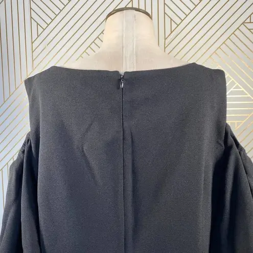 Eliza J Black Cold Shoulder Ruffle Cocktail Dress