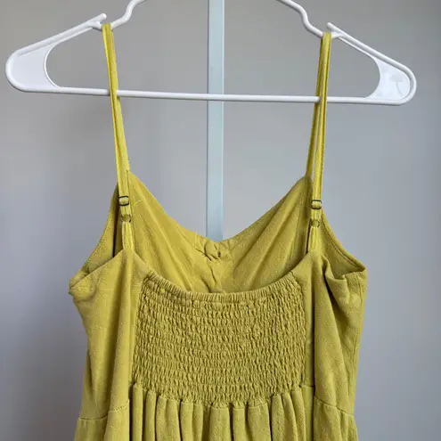 Vintage Havana sz M yellow linen midi dress
