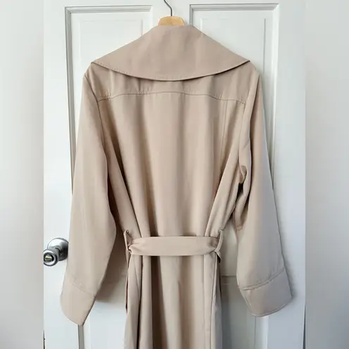 Avec Les Filles Tan Trench Coat Lightweight Drape Belted Jacket Size 2X