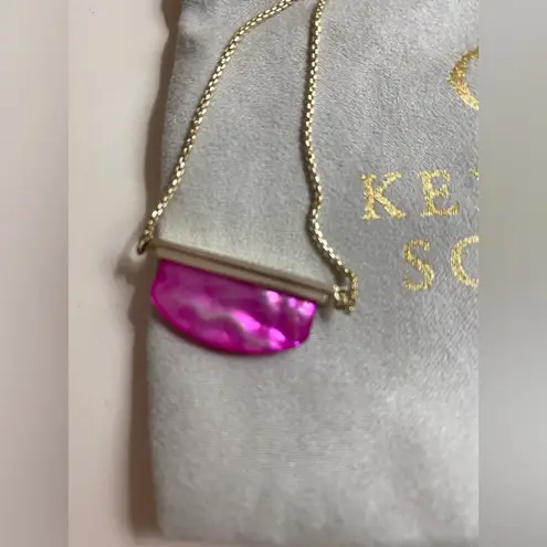 Kendra Scott Pink and Gold Dean Pendant Necklace