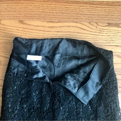 Answer Made in Korea Lace Scalloped Hem Black Pencil Mini Skirt Women’s Size S