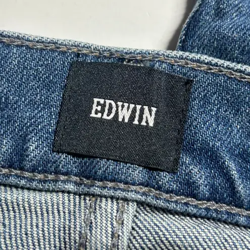 Edwin Women's Elin Crop Straight Leg Medium Wash Denim Jeans 32 New Blue