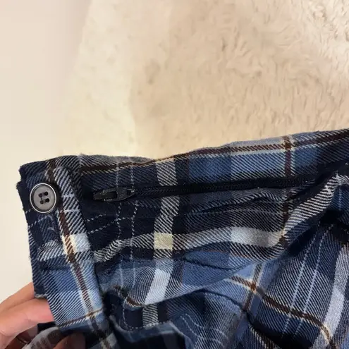 Pendleton - 100% Virgin Wool Shades of Blue Plaid Full Pleated Midi Skirt Size 10