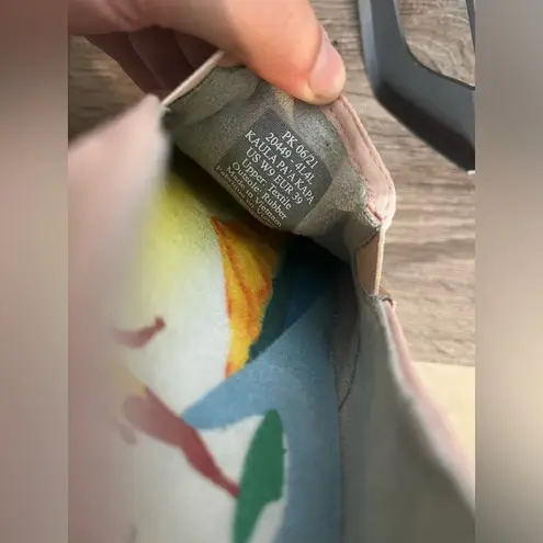 Olukai Kaula Pa'a Kapa Pink Linen Espadrilles Rope Fiber Sole Slip On Shoes Sz 9