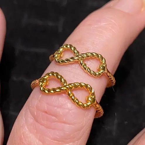 Gold Plated Sterling Silver Braided Infinity Ring Size 7,8
