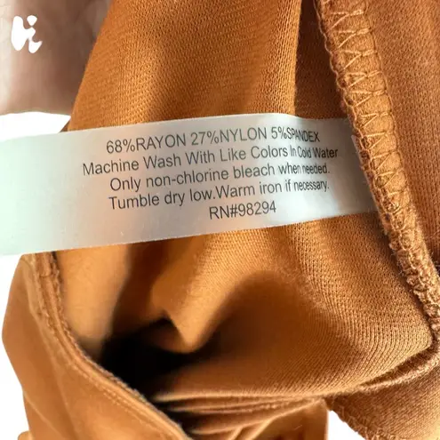 Onque Casual Burnt Orange Straight Leg Lightweight Stretchy Pull On Pants Size M Size M