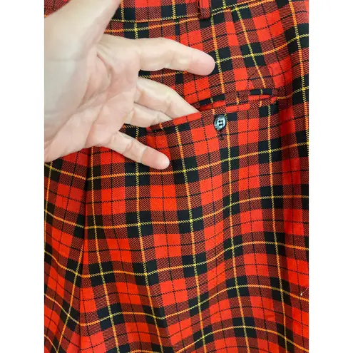 Vintage Eagles Eye scotch plaid, golf shorts, small Red
