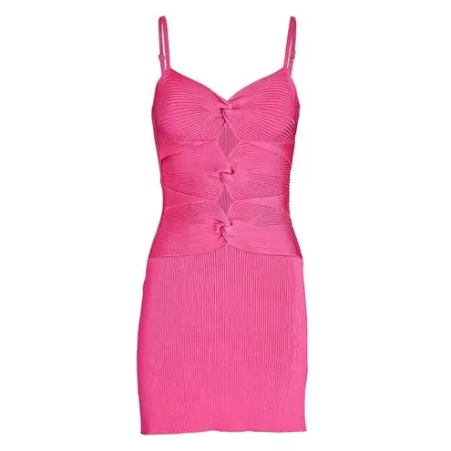 Cult Gaia Zenda Knotted Rib Knit Mini Dress Size XL