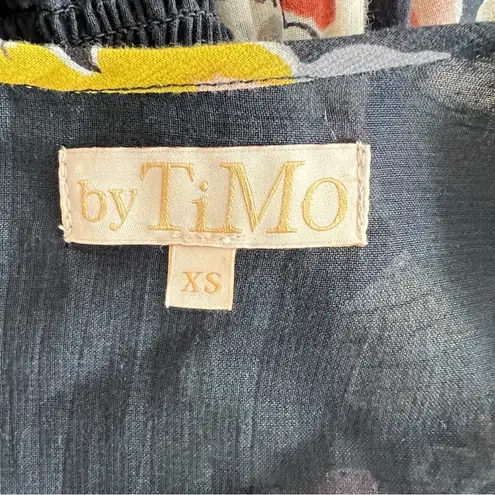 By Timo Long Sleeve Floral Black Maxi Dress Size XS