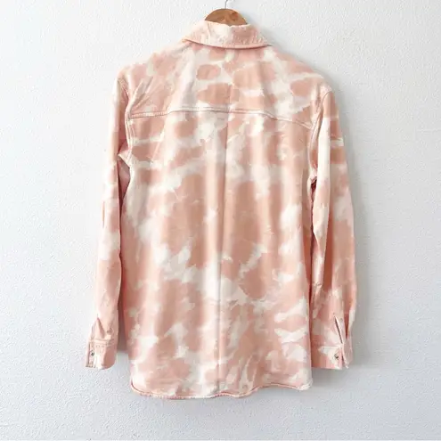Garnet Hill Cozy Fleece Shirt Jacket in Peach