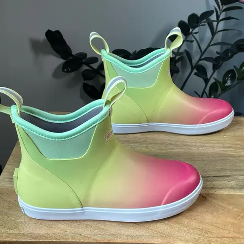 XTRATUF Women’s 6” Ankle Deck Boots Sz 6 (EU 37) Gradient Sunset Ombre Waterproof