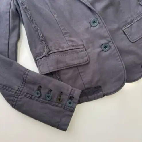 Anthropologie  | Hei Hei | Delanie Smokey Blue Grey Button Down Blazer Size 6