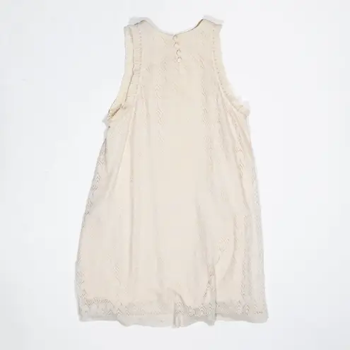 3.1 Phillip Lim Silk Lined Lace Crochet Ruffle Sleeve Pullover Mini Sheath Dress