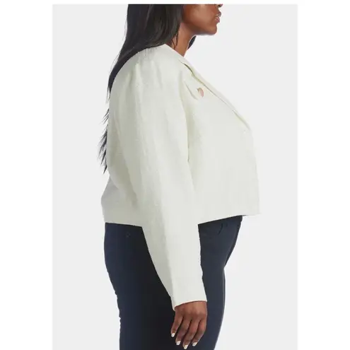 Marée Pour Toi Chic Tweed Jacket in Ivory/Off White, Plus Size 22 New w/Tag White