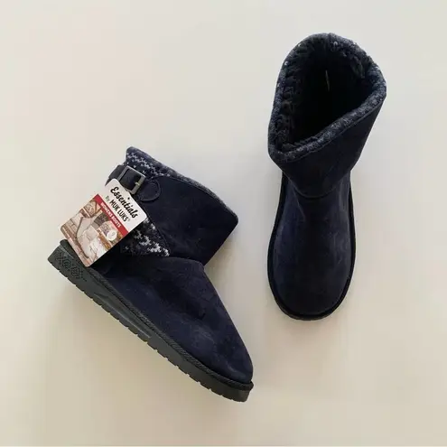 Muklucks Essentials by Muk Luks Melly Navy Blue & Black Winter Ankle Boots Size 9