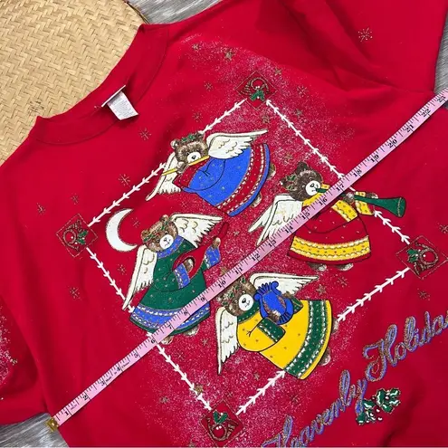 Ugly Christmas Sweater Vintage  sweatshirt angel bears heavenly holidays