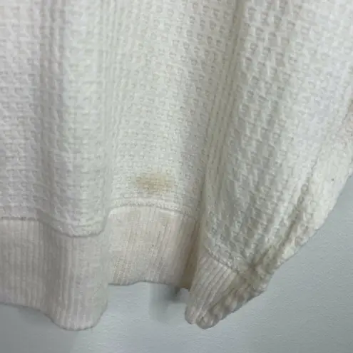 No Comment Waffle Knit White Oversized Top Shirt Size Medium M Womens