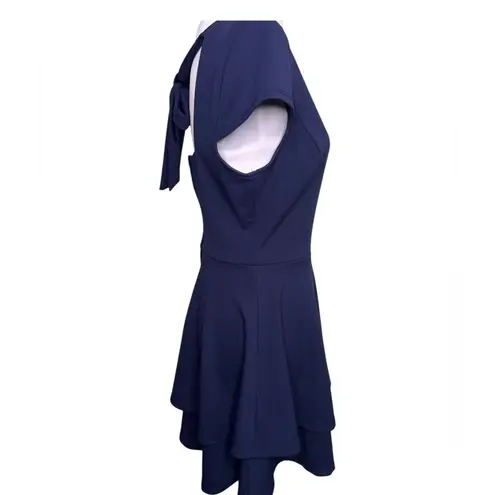 B Darlin B. Darlin Navy Back Tie Pullover Cap Sleeve Boat Neck Mini A-line 11/12 Dress