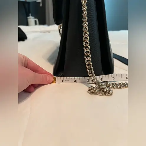 Gucci Authentic Black Calfskin Leather GG Interlocking Crossbody Bag Purse