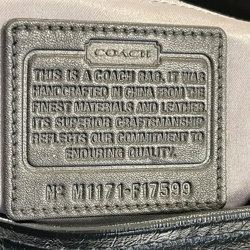 Coach  Ashley Canvas and Leather Shoulder Bag - Black and Grey - Preowned