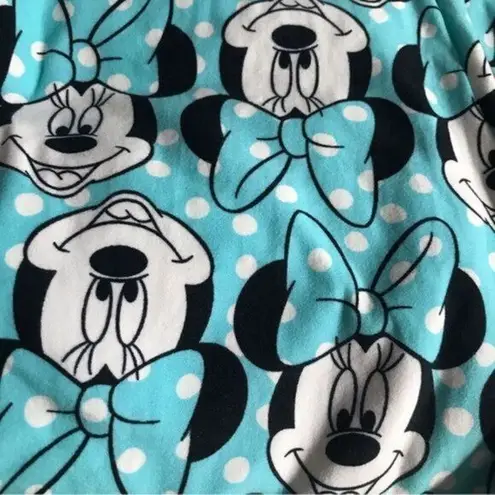 LuLaRoe  Disney MINNIE Mouse Face AQUA BLUE Polka Dots Leggings