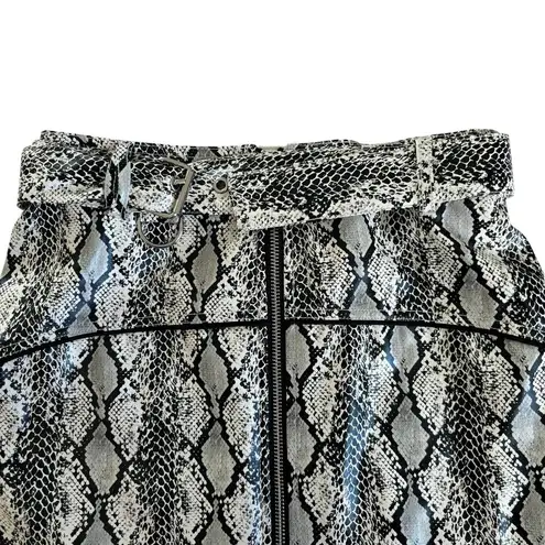 For Love & Lemons Claude Faux Snakeskin Mini Skirt Women’s Size XS Black
