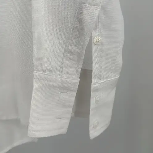 Sundance White cotton lightweight textured Button up Shirt Top xs casual minimal